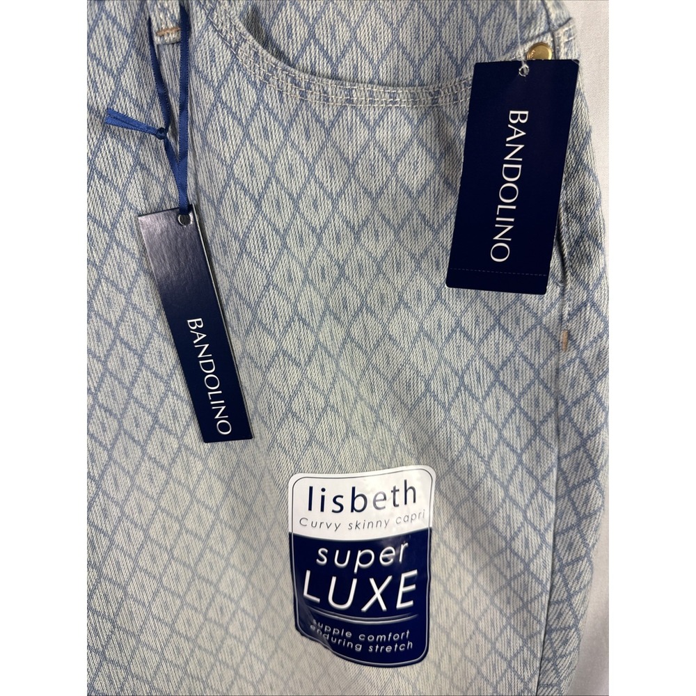 Bandolino Lisbeth Curvy Capri Super Luxe Denim Lisbon Pattern NWT Size 18 - Picture 4 of 7